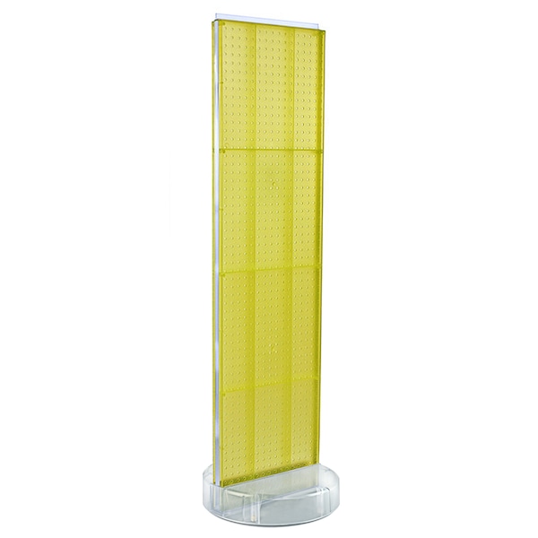Azar Displays 2 Sided-Yellow Pegboard Floor Display On A Revolving Round Studio Base 700780-YEL - main